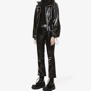 J Brand Franky High Rise Crop Flared Patent Leather Pants
